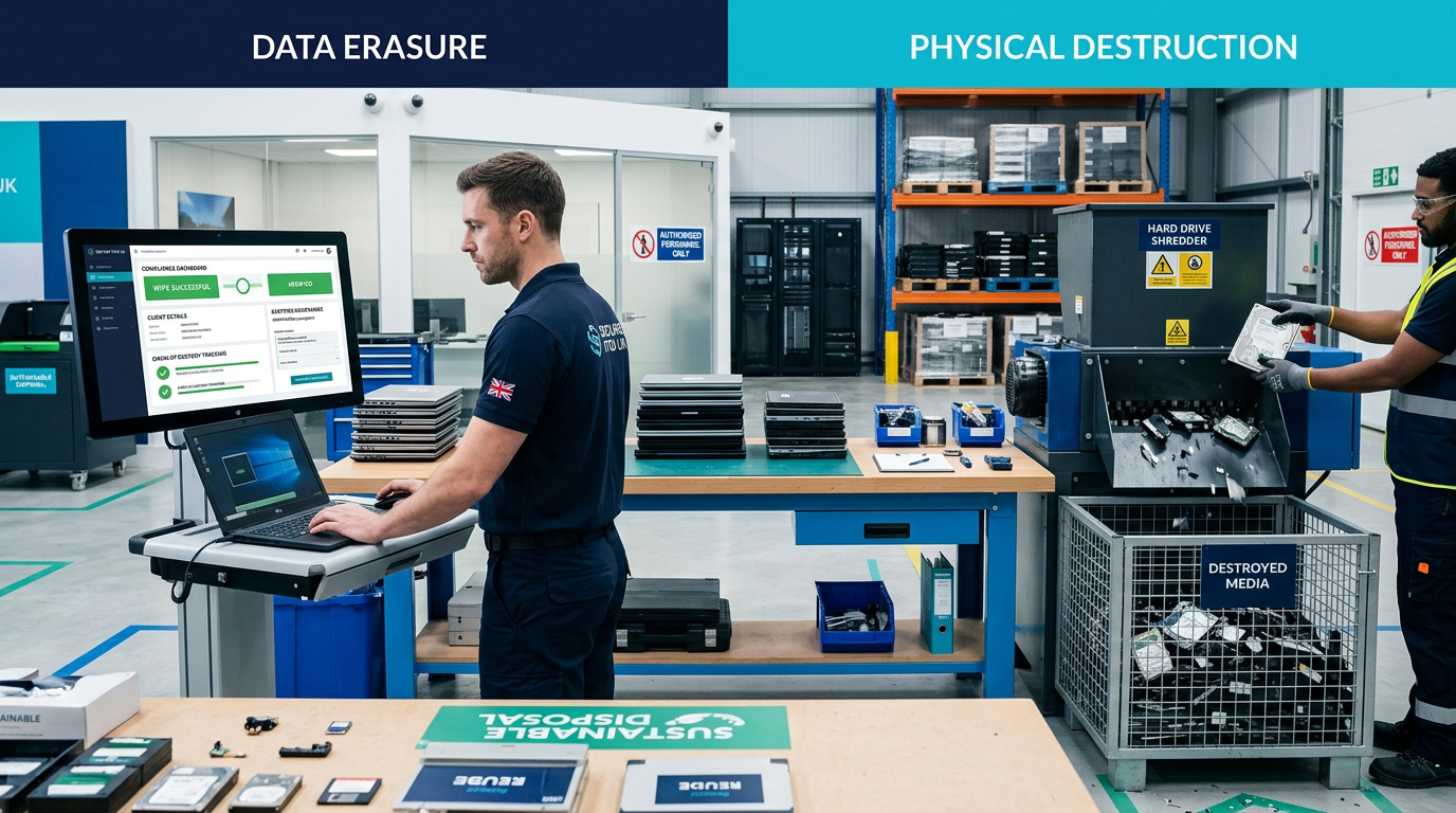 Data Erasure vs Physical Destruction: Which ITAD Method Is Right for Your Organisation?