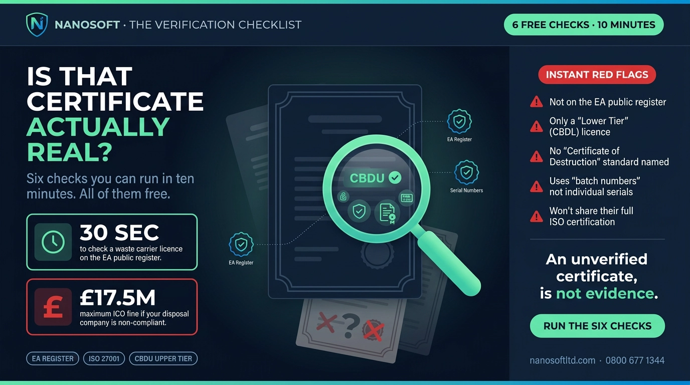 How to Verify a Certificate of Data Destruction Is Genuine (And Spot a Fake One)